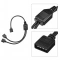 Uxcell Rgb Led Light Connector 4 Pin 1 To 2 Female Splitter Cable 300mm Length Blackpcs With 12pcs Male 4 Plugs