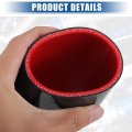 Uxcell 1 Set 70mm 2 76 Id 90 Degree Elbow Coupler Silicone Hose 4-ply With Pcs Clamps Black Red