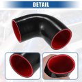 Uxcell 1 Set 70mm 2 76 Id 90 Degree Elbow Coupler Silicone Hose 4-ply With Pcs Clamps Black Red
