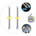 Osaladi 2pcs Stainless Steel Corrugated Water Heater Connector Flexible Hose Pipe Supply Line 1 2inch 60cm