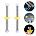 Osaladi 2pcs Stainless Steel Corrugated Water Heater Connector Flexible Hose Pipe Supply Line 1 2inch 60cm