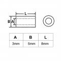 Uxcell 1000pcs 3x5x8mm Nylon Straight Insulating Tube Pcb Pillar Standoff Spacer