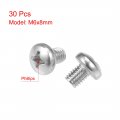 Uxcell M6x8mm Machine Screws Pan Phillips Cross Head Screw 304 Stainless Steel Fasteners Bolts 30pcs