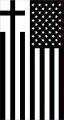 Stickertalk Black And White Cross American Flag Vinyl Sticker 2 7 Inches By 5 