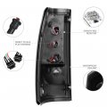 2003-2006 Chevy Silverado 1500 2500 3500 Black Smoke Led Tail Brake Light Housing Lamp Assembly Driver And Passenger Side