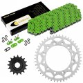 Caltric Green O-ring Drive Chain And Sprocket Kit Compatible With Yamaha Fz-6 2009 Fz-6r 2010 2011 2012 2013-2016