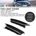 Topteng 2pcs Front Driving Fog Light Cover Grille Fit For Vw Passat 2012-2015 Black Chrome