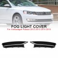 Topteng 2pcs Front Driving Fog Light Cover Grille Fit For Vw Passat 2012-2015 Black Chrome