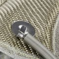 T25 T28 Stainless Steel Knitted Mesh Turbocharger Heat Shield Wrap Blanket Titanium