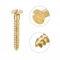 Uxcell Wood Screws M3 X 20mm Slotted Flat Head Brass Self-tapping Screw 50 Pcs