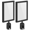 Flexzion 2x Stanchion Sign Holder Retractables Topper 2 36 Dia 8 5 X 11 A4 Paper Size Portrait Double Sided Display Frame With 