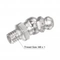 Uxcell Nickel-plated Iron 45 Degree Grease Fitting M6 X 1mm Thread Hydraulic Accessories 10pcs