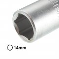 Uxcell A14060900ux0076 Metric 14mm T Bar Metal Hex Socket Wrench Deep Nut Driver Silver Tone