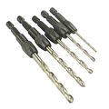 5-in-1 Stainless Steel Drill Bits Cutting Tools Set Black Silver 5 Pcs