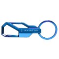 Lincoln Aviator Metallic Blue Carabiner Style Snap Hook Metal Keychain Modern Zinc Alloy Design 3 75 In X 1