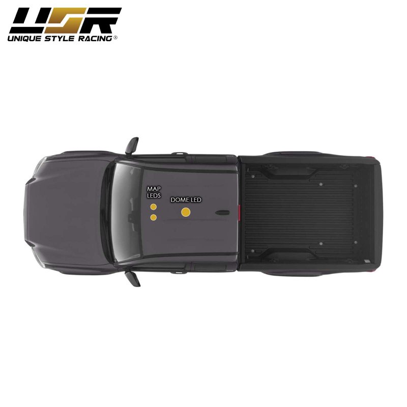 Usr Unique Style Racing Complete Interior Led Center Dome Light Panel 30 Leds X2 Front Map 6 Each Left Right Set For 2016-2022