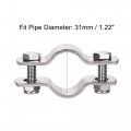 Uxcell Wall Mount Ceiling Pipe Support 304 Stainless Steel Bracket Clamp For 31mm 2pcs