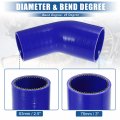 X Autohaux 1 Set 45 Degree 2 5 Inch To 3 0 Id 4ply Car Elbow Reducer Silicone Hose Coupler Intercooler Tube Intake Piping With