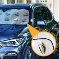 Gold Golden Glittering Eyelash Isolated On White Auto Car Windshield Sun Shade Window Uv Ray Visor Protector Heat Screen