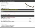 Front Left Driver Side Lower Rearward Control Arm With Bushing Without Ball Joint Compatible 2005-2011 Audi A6 Quattro