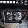 G-plus Headlights Assembly W O Bulbs Compatible With 2007-2013 Toyota Tundra 2008-2017 Sequoia Bumper Headlamp Cleara Lensa