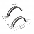 Uxcell 87-92mm Rigid Pipe Strap Clamps Carbon Steel Bracket Tube Clip M8 Nut Size For Water 8 Pcs
