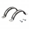 Uxcell 87-92mm Rigid Pipe Strap Clamps Carbon Steel Bracket Tube Clip M8 Nut Size For Water 8 Pcs