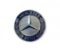 Mercedes Benz Genuine Vehicle Hood Star Emblem Badge 212-817-03-16 Chrome And Blue Laurel Wreath