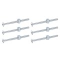 6 Piece Bed Frame Bolts M6 X 85mm Hex Socket Head Screws And Barrel Nuts For Bunk Beds Chairs Cots Carbon Steel Silver 