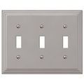 Step Design Triple Toggle Wall Switch Plate Cover Satin Nickel 