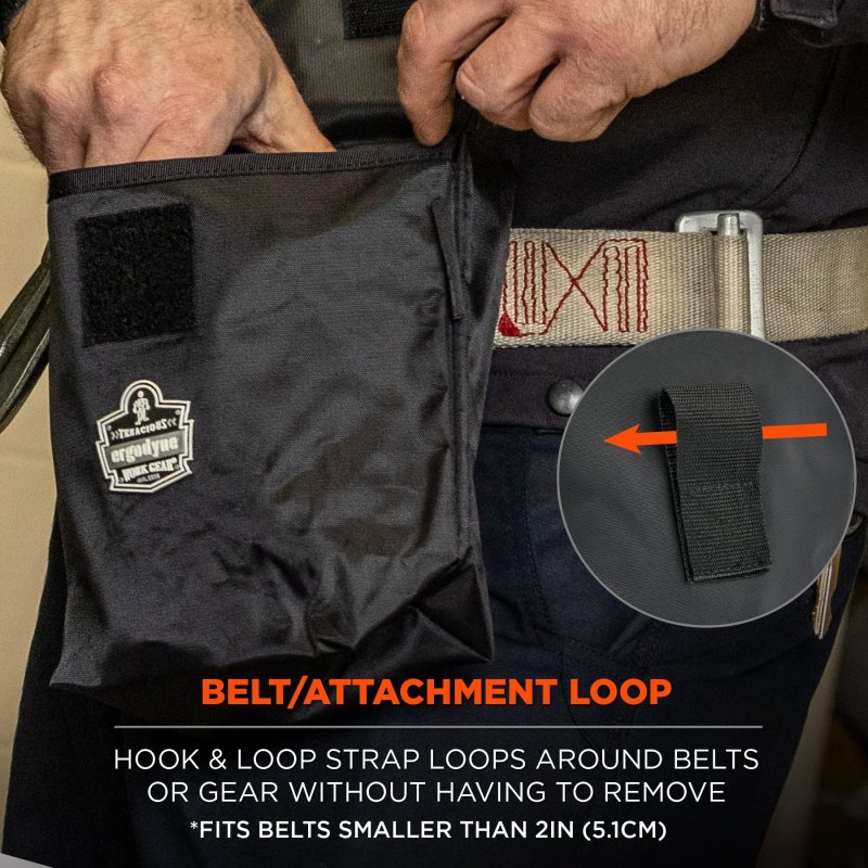 Carry Pouch For Full Respirator Masks Straps To Attach Around Belt Cover Flap Closure 10 L X 3 5 W 6 H Ergodyne Arsenal 5181