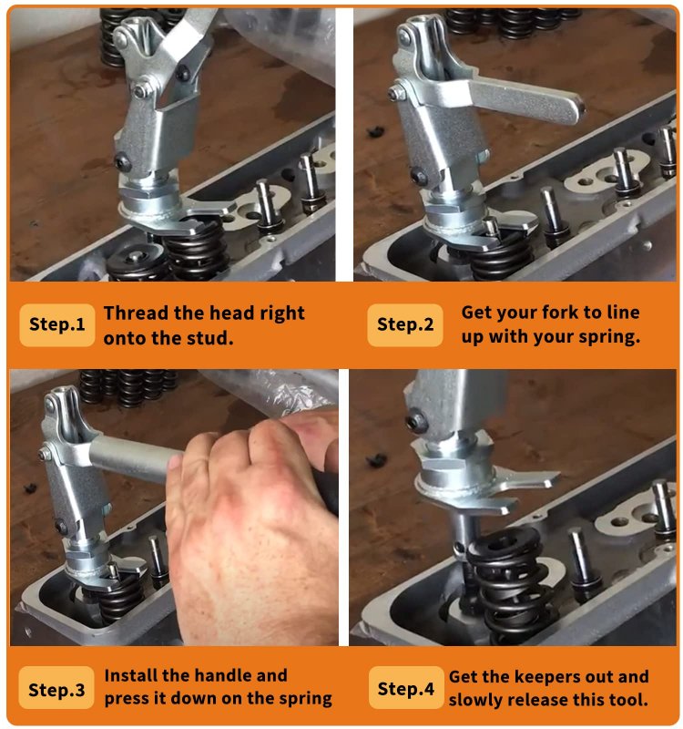 66784 Stud Mount Valve Spring Compressor Remove Install Lever Tool Fits All 3 8 And 7 16 Rocker Studs