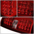 Auto Dynasty Tail Lights For 2009-2014 Ford F150 Driver And Passenger Side Full Led Brake Lamps Replacement Chrome Housing Red