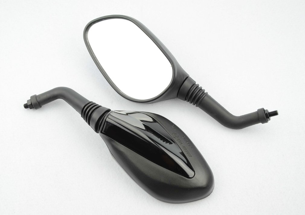 pair GOOFIT 8mm Black Rear View Mirror for GY6 50cc 125cc 150cc 250cc Scooter Moped Motorcycle 
