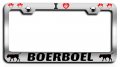 I Love Boerboel Dogs Pets Chrome Metal License Plate Frame Tag Holder E48 