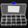 480pcs Set Black Carbon Steel Hex Countersunk Screw Flat Head Nut Assortment Kit M2 5 M3