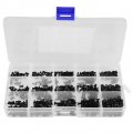 480pcs Set Black Carbon Steel Hex Countersunk Screw Flat Head Nut Assortment Kit M2 5 M3