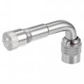 X Autohaux 2pcs Copper Nickel Plated Tyre Valve Extension Adaptor 90 Degrees Stem Extenders Caps For Cars Trucks Motorcycles