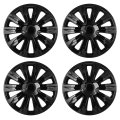 Set Of 4 17 In Full Hub Cap Wheel Skin Cover Caps Gloss Black Adjustable Retention Rim Covers For Chevrolet Ford Honda Hyundai 