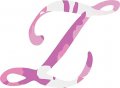 Stickertalk Pink Camo Cursive Z Monogram Vinyl Sticker 4 Inches By 3 