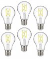 Satco 6 Pack Dimmable Led Filament Lamps S12423 High Lumens 10 5 Watt A19 Clear Medium Base 3000k 90 Cri 120 Volt For Use At