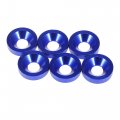 X Autohaux 6pcs Blue M8x20mm Aluminum Alloy Fender Bumper Washer Bolt Engine Bay Dress Up Fastener For Car Motorcycle