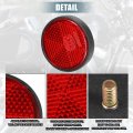 8 Pcs Round Rear Reflectors Screw On Safety Spoke Reflective Gate Posts Reflector For Cars Trailer Motorcycle Trucks Boat