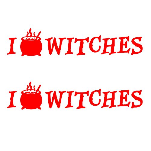 Auto Vynamics Bmpr-iheart-witches-8-gred Gloss Red Vinyl I Love Heart Witches Stickers W Bubbling Cauldron As Design 2 Decals