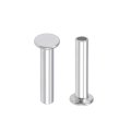 100 Pcs 3mm X 14mm Aluminum Flat Head Semi-tubular Rivets Silver Tone 