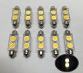 10 Pcs Marine Boat Rv Auto Car Trailer Bus Led 2 Bulb Festoon Type Warm White 