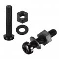 Uxcell Nylon Screw Nut Washer Assortment Kit M5x25mm Round Head Machine Bolt Nuts Flat Washers Black 50 Set
