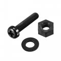 Uxcell Nylon Screw Nut Washer Assortment Kit M5x25mm Round Head Machine Bolt Nuts Flat Washers Black 50 Set