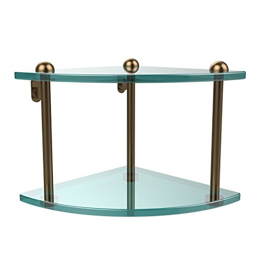 Allied Brass Rc-3-bkm Double Corner Glass Shelf Oil Rubbed Bronze