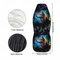 Stuoarte Galaxy Forest Wolf Print Car Seat Covers Women Men 2 Piece 3d Bucket Automotive Protector Universal Fit For Suv Sedan